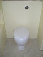 Back-to-wall wc pan with concealed cistern push flush Back-to-wall wc pan with concealed cistern push flush